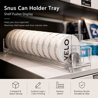 Présentoir à ressort en plastique personnalisé pour cigarettes, plateau poussoir en acrylique pour snus, poussoir de produits