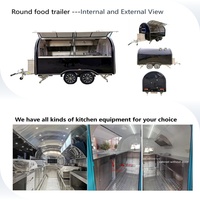Petite boulangerie standard européenne Chariot de rue pour aliments Bar mobile en fibre de verre pour voiture restaurant mobile pour crème glacée et bonbons
