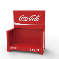 Présentoir de boissons en métal rouge Bevis une couche structure pliable présentoir de cola en métal compact support de comptoir