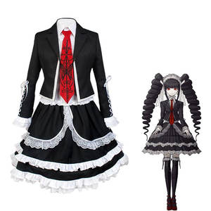 Disfraz de Cosplay de Anime Danganronpa, Uniforme de Enoshima Junko, Disfraz de Enoshima Junko, Falda Corta, Trenza Doble, Peluca - Product Image 4