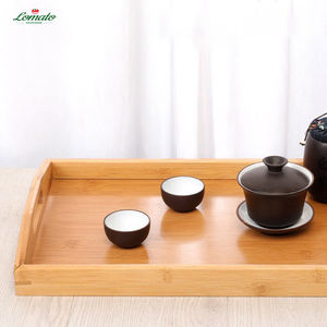 Plateau en bois de bambou, plateau rectangulaire en bois massif pour la maison, plateau à thé, plateau à tasses à eau - Product Image 6