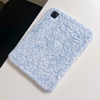 Casing iPad Lucu Berbulu Motif Leopard, Penutup Pelindung Lembut untuk iPad Pro 12.9 Air5 Air4 iPad Generasi ke-10, Pelindung Tablet Anti Benturan