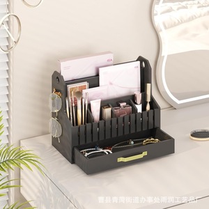 Bamboo Mail Organizer Desktop <b>Storage</b> <b>Box</b> With <b>Drawer</b> For Office Supplies And Household Gadgets - Product Image 3