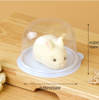 Demi-cercle transparent pâte française mousse gâteau boîte d'emballage dessin animé pièces à dessert boîte d'emballage plateau inférieur