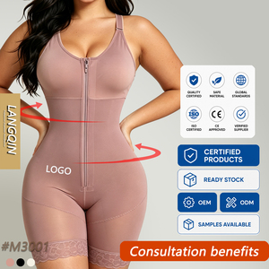 Langqin Body Modellante Compressivo Traspirante per Uso Quotidiano, Alta Qualità ODM, con Chiusura a Gancetti, Effetto Snellente Vita e Pancia, con Logo - Product Image 1
