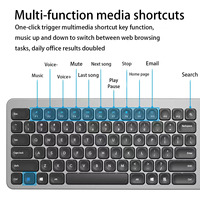 Clavier sans fil 2.4G pour iPad, ordinateur portable, clavier sans fil rechargeable