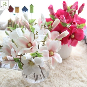 Fleurs de <span class=keywords><strong>Magnolia</strong></span> Artificielles Pas Chères en Tissu de Soie Centre de Table Maison Décoration de Fête de Mariage Arrangement Floral - Product Image 2