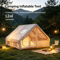 Grande tente de camping gonflable pour 4 à 8 personnes, résistante au vent et à l'eau, avec deux portes AB, quatre saisons, anti-UV, installation rapide