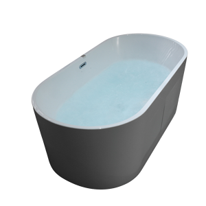 Acrylique moderne d'intérieur libre ovale durable de baignoire avec la couverture amovible de débordement - Product Image 2