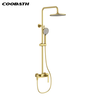 Ensemble de douche en laiton avec mitigeur eau chaude/froide, colonne de douche cascade et douchette à main pour la rénovation de salle de bain