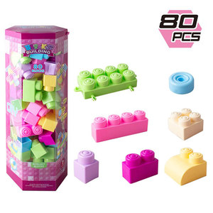 80PCS Macaron Color <b>Building</b> <b>Blocks</b> Set Large Particle DIY Assembled Construction Toy for Kids Play Birthday Gift - Product Image 4