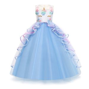Multicolore ragazze <span class=keywords><strong>unicorno</strong></span> Costume festa di spettacolo abito da principessa <span class=keywords><strong>unicorno</strong></span> arcobaleno abito lungo Tulle matrimonio compleanno principessa - Product Image 2