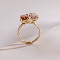 Bague de fiançailles et de mariage en argent sterling 925 personnalisée avec double pierre en moissanite, diamant simulé tendance, bague de promesse Toi et Moi