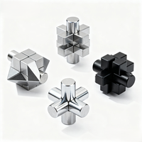Jeu de puzzle d'intelligence en métal CNC personnalisé pour adultes, avec logo personnalisé sur cube