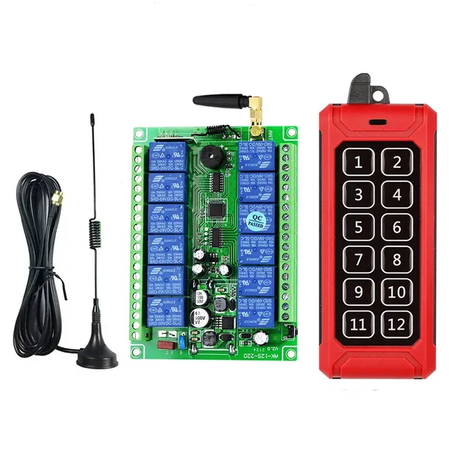 433M Industrial DC 12V 24V 36V 48V 12CH RF Wireless Remote Control Overhead travelling crane System Receiver Digital key RE....