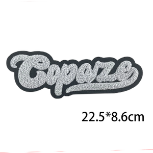 Personalisierbarer 9-Zoll-Text-Chenille-Aufnäher zum Aufbügeln mit Beliebiger Schriftart und Beliebigem Format für Sweatshirt, Jacke, Golfshirt - Product Image 4