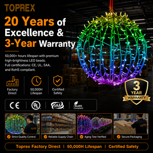 Lampes sphériques à motif 3D RGB personnalisées Toprex, étanches IP67, câble en caoutchouc, lumière suspendue pour usage commercial extérieur, vente en gros - Product Image 6