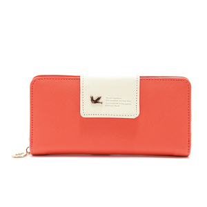 Cartera de Mano Larga de Cuero de Lujo con Logotipo Personalizado de Marca, Color <span class=keywords><strong>Violeta</strong></span>, con Cierre, Impermeable, con Patrón de Letras de Poliéster para Dinero en Efectivo y Móvil - Product Image 3