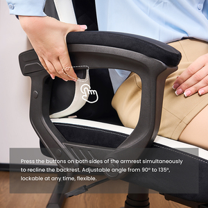 EN1335 Certified Black Adjustable Leather Ergonomic Computer Office Chaise Reclining Lumbar Support <strong>Gaming</strong> <strong>Chair</strong> with <strong>Footrest</strong> - Product Image 3