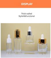 Pipet minyak esensial aromaterapi kaca tetes tabung, wadah kosmetik botol isi ulang kosong perjalanan 30ml