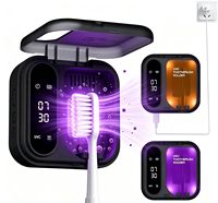 Jam LED Grosir Layar Digital Ringkas Portabel Baterai Isi Ulang 650Mah Pembersih Sikat Gigi Perjalanan dengan Pengering