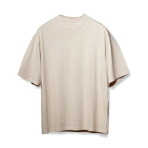 T-shirt col montant vierge 100 % coton personnalisable avec logo pour homme – Fabricant de T-shirts oversize épais et tendance à épaules tombantes - Product Image 4