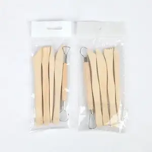 Clay Tools Set 5 Pcs Polymer Wood Crafts Sculpting Modeling Ceramic Pottery Tool Kit For Shaping And Carving