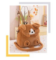 Offres Spéciales mignon doux Areslee chien en peluche sac à dos en peluche sac à main sac à bandoulière conception personnalisée marron sac en peluche poupée en peluche jouet