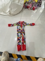 Western RTS Mystery Box Ensemble barboteuse à manches courtes unisexe pour bébés, imprimé animaux, avec fermeture éclair YKK bidirectionnelle et motif ferme en bambou adhésif