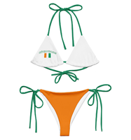 Ensemble de bikini pour femmes avec motif des drapeaux de la Côte d'Ivoire, string transparent sexy, maillot de bain deux pièces tendance pour la plage