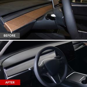 FUXUAN อุปกรณ์ตกแต่งแผงหน้าปัดรถยนต์ <span class=keywords><strong>Tesla</strong></span> Model3 Y แผงยาวสำหรับตกแต่ง โต๊ะแผงหน้าปัด อุปกรณ์เสริมสำหรับการปรับแต่ง - Product Image 3