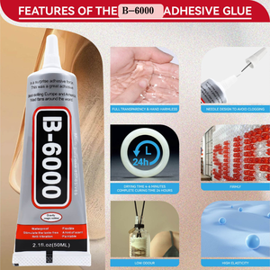 Bulaien <span class=keywords><strong>กาว</strong></span>อเนกประสงค์สำหรับซ่อมโทรศัพท์สำหรับติดหน้าสัมผัสน้ำยาใสขนาด10มล. <span class=keywords><strong>B6000</strong></span>สำหรับเครื่องประดับแก้วแก้วกระจกพร้อมเข็ม - Product Image 5
