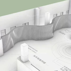لوحة حاجز من الألومنيوم شريحة Alumtimes مواد زخرفية ديكور داخلي مموج تصميم مخصص شكل موجة - Product Image 4