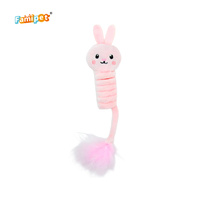 Jouet pour chaton en peluche douce et froissée, avec herbe à chat, motif animaux colorés sur le thème du printemps, personnalisé par le fabricant Famipet