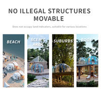 Dôme géodésique transparent Miico MCH-2700 PC Eco Cabin, tente de glamping pour hôtel, maison préfabriquée, diamètre 2,7 m, imperméable 1500-2000 mm