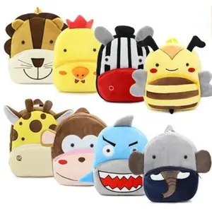 Großhandel 3d Kindergarten Cartoon Plüsch Nette Cartoon Schult asche Tier Plüsch Rucksack Kinder Kinder Rucksack