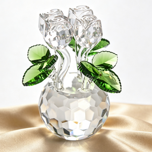Nouvelle figurine en cristal rose étincelante et élégante, artisanat en cristal coloré, idéale pour la décoration intérieure et les entreprises - Product Image 5