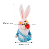Nouvelle conception, lapin de Pâques décoratif en plastique et polyester durable de 28 cm, jouet d'intérieur, prix d'usine, vente en gros