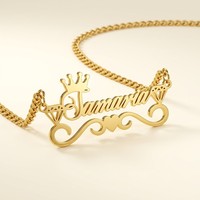 Collier personnalisé avec nom et lettre en forme de cœur pour femmes, en acier inoxydable plaqué or, bijoux tendance, pendentif personnalisé avec nom