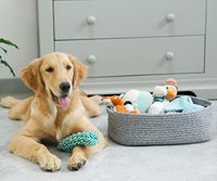 Panier de rangement en corde de coton tressée, organisateur de table à langer en forme de cube pour serviettes de placard, bac de rangement pour chambre de bébé, boîte à jouets pour petits chiens et chats