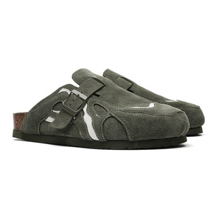 Zoccoli in sughero con plateau per la nuova collezione Primavera Estate, ciabatte aperte sul retro a punta chiusa, slip-on retrò a strato singolo, mules da donna e uomo - Product Image 2