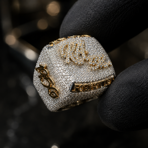 Custom Name Block Iced Out Hip Hop <strong>Ring</strong> S925 Sterling <strong>Silver</strong> with Gold Plating Moissanite <strong>Ring</strong> Chunky Rapper <strong>Statement</strong> <strong>Ring</strong> - Product Image 1
