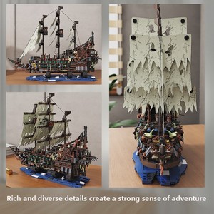 Bateau pirate <span class=keywords><strong>Flying</strong></span> <span class=keywords><strong>Dutchman</strong></span>, modèle de blocs de construction, jouet DIY, ensemble de blocs en plastique ABS, thème bateaux, jouet unisexe - Product Image 4