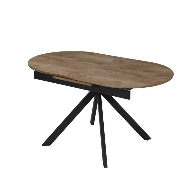 Cina fabbrica sala da pranzo mobili moderno MDF rettangolare allungabile tavolo da pranzo in legno con gambe in metallo