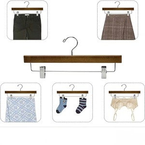 Cintres en <span class=keywords><strong>bois</strong></span> personnalisés haut de gamme avec pinces antidérapantes, gain de place, légers, recyclés, écologiques, à un seul niveau, pour vêtements et salon - Product Image 4
