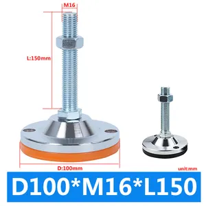 Factory Outlet Heavy Duty Fixed Adjust Feet Adjustable Table Leg Heavy Duty Leveling Feet M16 With TPU Rubber Pad Base Dia 100mm