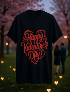 T-Shirt per San Valentino, Manica Corta da Uomo, Cotone Casual con Stampa Frontale, Collo Tondo, Vestibilità Regolare, in Jersey Lavorato a Maglia - Product Image 2