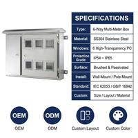 Boîtier de compteur électrique en acier inoxydable 6 voies Wanbo-211, étanche IP65, en acier inoxydable SS304, solution durable pour l'extérieur