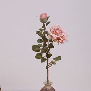 Luce stile europeo di lusso 2 grandi rose di ibisco squisita decorazione floreale per la casa tavolo da pranzo fiori artificiali di seta - Product Image 4