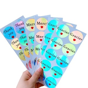 Etichette Adesive Impermeabili Ecologiche e Durevoli in Rotolo per Cancelleria, Scrapbook, con Scritte in Francese e Spagnolo: Grazie, Merci - Product Image 3